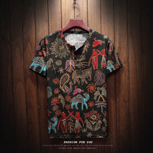 Load image into Gallery viewer, Sinicism Store 2018 Men Cotton Linen Short Sleeve T Shirt Summer Thin Fabric Chinese Traditional Clothes Male Retro t-Shirt 8801